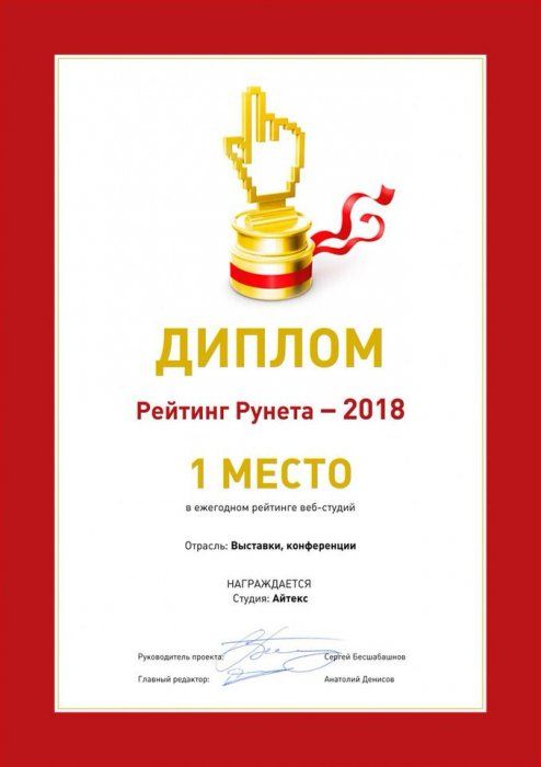 Рейтинг Рунета 2018 Выставки