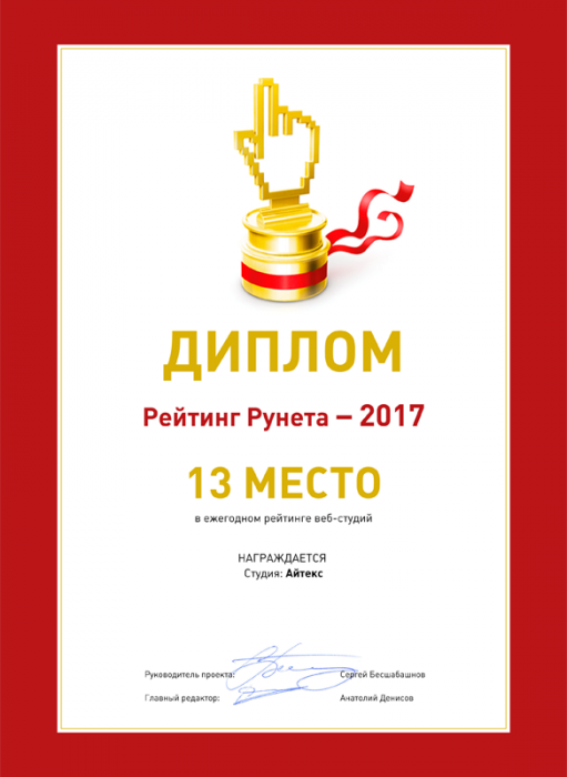 Рейтинг Рунета 2017 ТОП-20 России